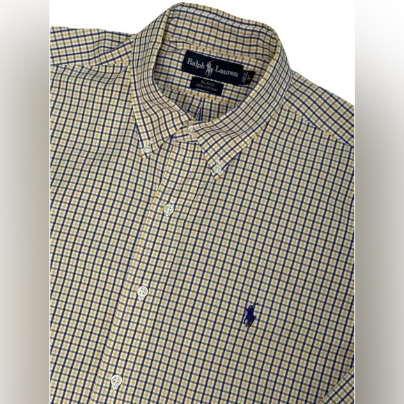 Ralph Lauren Blake Shirt Mens Large Blue Plaid Button Down Long Sleeve Cotton - Picture 3 of 6